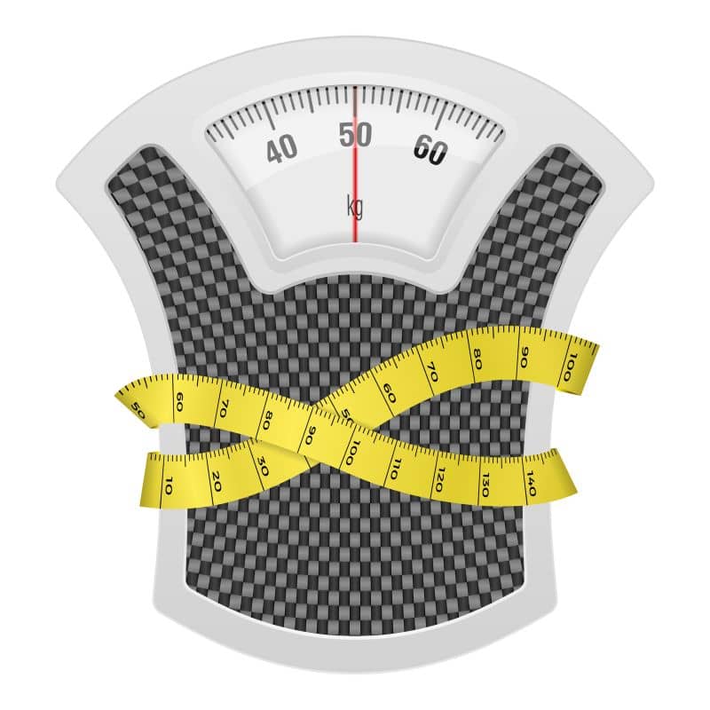 Bathroom scale with measuring tape on a white background. Bathroom scale with measuring tape on a white background.