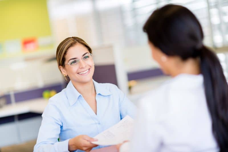 Business woman hiring staff Business woman hiring staff